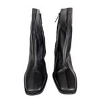 LINEA PAOLO Black Leather Valentin Heeled Ankle Bootie Square Toe Women's 9.5 Photo 5