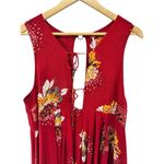 Free People Lovely Day Floral Printed Red Boho Tunic Mini Dress Medium Flowy Photo 6