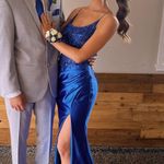 Clarisse Blue Embellished Prom Dress With Slit Photo 5