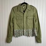 Free People  Embellished Ruffle Utility Jacket D27 Photo 2