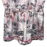 Victoria's Secret  Satin Tie Waist Romper Light Pink Floral & Striped Size Large Photo 8