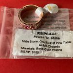 Bomb Party RBP6444 “Power To Shine” Pink Topaz CZ Rose Gold Size 7 Ring NWT Photo 4