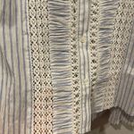 Urban Outfitters Joji Blue and White Crochet Button-Down Crop Top Photo 3