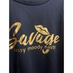 Black Savage Sassy Moody Nasty Graphic T Shirt Top Gold Lips Women 7XL Size undefined Photo 1