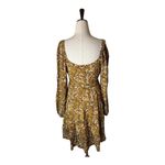 Faithfull the Brand ‎ Dress Women 4 Gold Indira Balloon Sleeve Paisley Mini Boho Photo 3