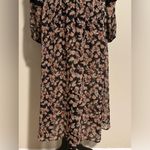 Knox Rose EUC  Black and Pink Glitter Floral Sheer Long Dress size small Photo 3