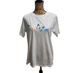 Bailey Rose TShirt Womens Size Small White Butterfly Print Short‎ Sleeve Tee Photo 1
