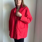 Liz Claiborne VTG Womens Red Barn Jacket Size Medkium Fisherman core Fall Photo 4