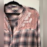 Anthropologie’s “Hazel' Pink Plaid Crochet Lace Embroidered Western Look Size XL Photo 3
