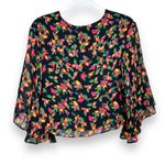 Farm Rio  Rare Colorful Fruit Printed Deep-V Neck Flutter Sleeve Lined Blouse XS Photo 3