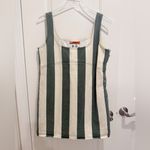 SIMON MILLER Sahara Striped Denim Dress in Gummy Green Ecru Mini size Medium Photo 3
