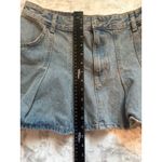 ZARA Denim Mini Skirt Pleated Blue Jean Skater Women's Size Large Photo 7