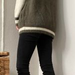 Boutique Army Green And White Cardigan Jacket Photo 2