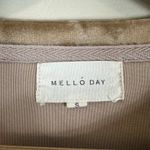 MELLODAY Crushed Velvet Top Womens S Taupe Long Sleeve Ruched Whimsigoth Soft Photo 5