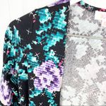 LuLaRoe NEW Sarah Duster Cardigan Kimono Black Floral Cross Stitch Print Size XS Photo 3