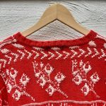 Vintage Ugly Sweater Cambridge Dry Goods Knit Red Cotton Snowflake Holiday Small Photo 13