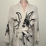 Handmade in turkey 100% muslin cotton sun Motif Cream and Black Robe kimono Size undefined Photo 1