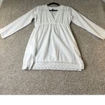 Ralph Lauren Lauren  Dress Cover Up White Cotton Long Sleeve Lace Trim Mini-Small Photo 1
