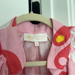 SHERIDAN FRENCH Dana Shirt Pink Short Sleeve V Neck Linen Size XS Photo 2