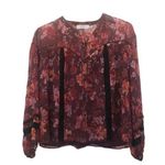Greylin NWOT Floral Button Down Blouse Size Small Fall Colors Long Sleeve Photo 0