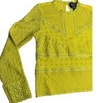 Anthropologie  James‎ Coviello Burnham Eyelet Lace Top Yellow Size Small Photo 4