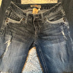 YMI Jeans YMI women's low-rise dark wash with white stitching and a size 0 tag Photo 0