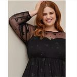 Torrid Dress 18 NWT Disney Mickey Stars At The Knee Tulle Illusion Neck Skater Photo 3