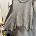 Miss Me  Scoop Neck Waffle Tank Top Sleeveless Flowy Swing Thermal Green‎ Grey M Photo 3