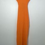 Meshki  Women’s Morgan Halter Knit Maxi Dress Size Small In Tangerine NEW Photo 2