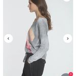 Label + Thread Stormy Palms gray Vneck pullover Sweater Photo 1