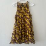 VICI  Tiered Baby Doll Dress XS Yellow Purple Floral‎ Mini Photo 2