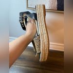 Vince Camuto  Kathalia Sandals
Espadrille Cow Hair Cheetah
Black Leather Size 8 Photo 8