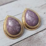 Vintage Stud Earrings For Pierced Ears Teardrop Shape Photo 2
