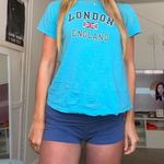 Russell Athletic london england uk flag y2k print bright blue short sleeve baby tshirt  Photo 3