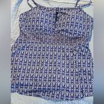 Sea y sand Blue Geometric One Piece Swimsuit with Neckline Size 12 Photo 5
