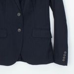 J.Crew Womens Super 120s Striped Wool Blazer Size 2 Black Academia Preppy Office Photo 2