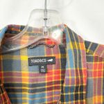 Toad & Co  Medium Shirt Dress Plaid Tunic Belted Long Sleeve Button Western 1802 Photo 9