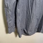 Nautica Split Neck Tunic Top Blue White Stripes Photo 3