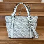Michael Kors Sullivan Signature Logo Small Top Zip Tote Bag In Optic White Photo 0
