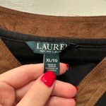 Ralph Lauren Lauren  Faux Suede Trim V-Neck‎ Top Photo 2