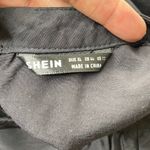 SheIn  Black Shiny High Neck Button Pleated Balloon Ruched Sleeve Dress Zip XL Photo 7