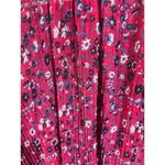 Anthropologie Women's Standard M Pink Floral Pleated Ruffle Blouse Spring Casual Photo 2