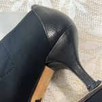 PREVATA Made in Italy‎ Black Stretch Fabric Leather Trim Kitten Heels Size 8.5 Photo 4