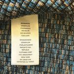 Elie Tahari mock neck elbow sleeve shirt. Size M. EUC. Multi blue blend Photo 4