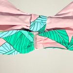 Dippin' Daisy's Pink green tropical leaf print strapless bikini top NWT small Photo 4