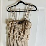 ZARA  PLEATED RUFFLED SATIN EFFECT JUMPSUIT SIZE MEDIUM Photo 4