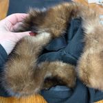 Vintage 1950s 1960s Lilli Diamond Black Wool Swing Coat Real Mink Fur Collar Size L Photo 7