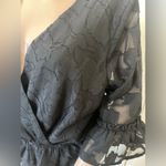 Francesca's Francesca’s peplum flare lace sheer sleeves blouse Photo 6