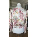 Bebe Printed Floral Chintz Yoryu Long Sleeve Self Tie Blouse Size 8 NWT Photo 3