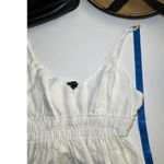 Shinestar White Rayon Gauze Shirred Peplum Tank Top Large Adjustable Straps‎ Photo 7